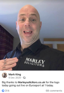 Mark King in the Scottish Open 2020 sponsored by South Ribble Law firm Marley Solicitors